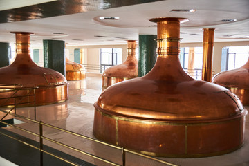 Copper brewing tank in old brewhouse