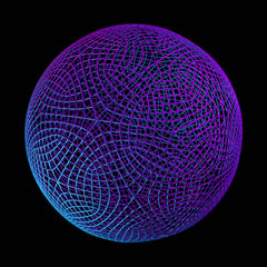 design element. 3d illustration. rendering. 3d metal wire mesh ball