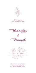 Einladung Hochzeit minimalistisch, floral, typografisch