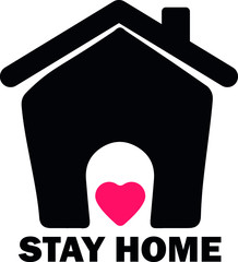 Black house, symbol, vector illustration