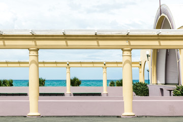 architectural columns by the sea