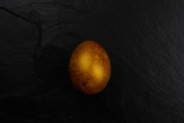Obraz na płótnie Canvas Golden easter egg on black