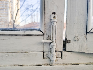 wooden balcony window latch