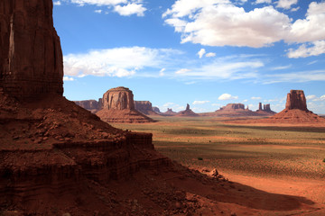Utah/Arizona / USA - August 10, 2015: The Monument Valley Navajo Tribal Reservation landscape, Utah/Arizona, USA
