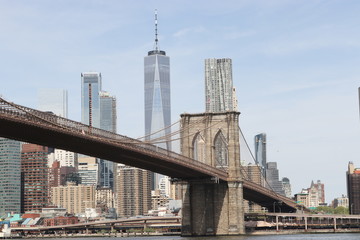 Fototapeta premium Brooklyn Bridge i Manhattan Skyline
