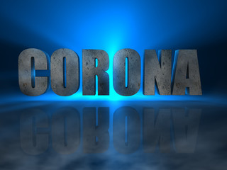 Corona 3D Schriftzug