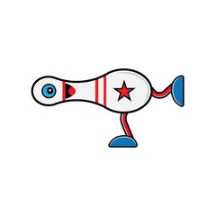 Vector illustration of cartoon bowling character