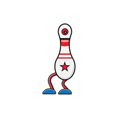 Vector illustration of cartoon bowling character