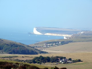 Misty morning near the Seven SIsters in England.