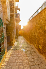 Narrow street in Old city Jaffa, Tel Aviv , Israel