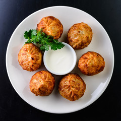 large fried manti dumplings