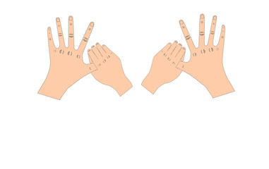Obraz premium set of hands isolated on white background