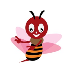 Vector illustration of cartoon bee character