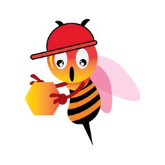 Vector illustration of cartoon bee character