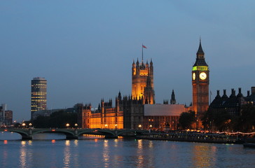 Fototapeta na wymiar London night skyline, UK