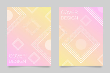 Modern geometric design templates. Flat and linear pastel color design elements. Applicable for posters, banners, brochures, covers, flyers, booklets.