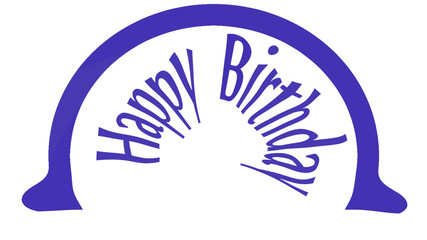 happy birthday with text blue