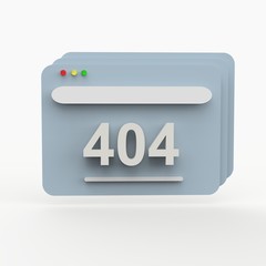 404 error. Page not found. 3d illustration Minimalism render