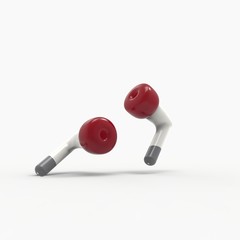 Minimalism earphones 3d illustration  render