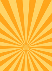 Sunlight vertical abstract background. Orange and gold color burst background.