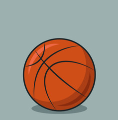 Fototapeta premium Vector Basketball isolated on a grey background. Fitness symbol