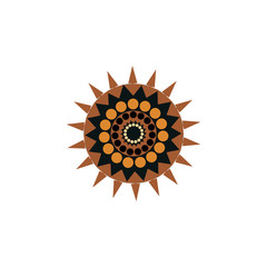 Aboriginal art dots painting icon logo design