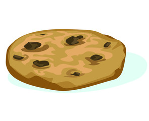 chocolate chip biscuit cookie symbol sugar sweets isolated on white background