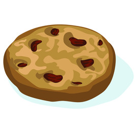 chocolate raisins chip biscuit cookie symbol sugar sweets isolated on white background