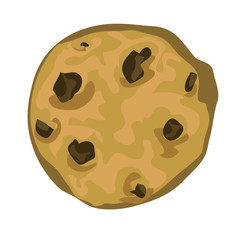 chocolate chip biscuit cookie symbol sugar sweets isolated on white background