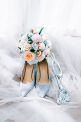Wedding Bridal Bouquet Blue flowers	