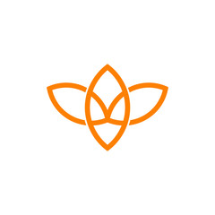Lotus flower icon logo design template