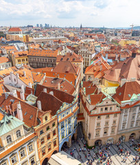 Obraz premium Aerial view of Old Town Square in Prague 