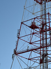 Fragment сity television tower against the spring sky