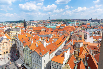 Fototapeta na wymiar Aerial view of Old Town Square, Prague, Czech Republic