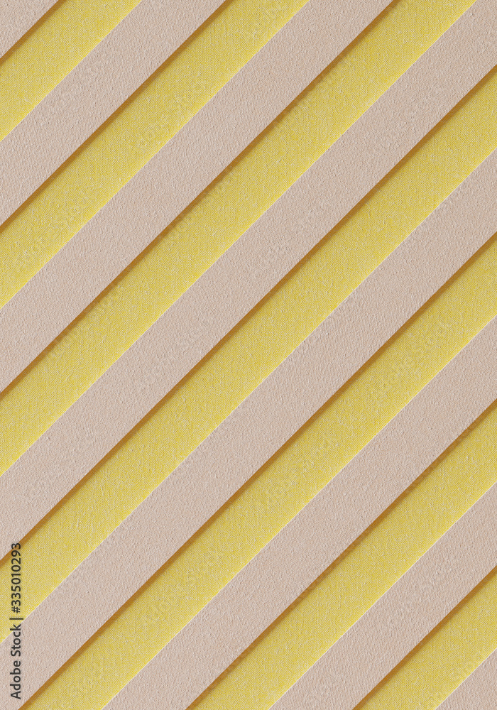Poster minimal background for branding and product presentation. yellow and pink strip fabric background. 3