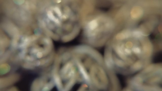 Abstract composition consisting of vine balls. 4K resolution macro dolly shot.