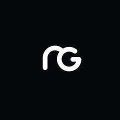Fototapeta premium Creative Professional Trendy and Minimal Letter AG NG Logo Design in Black and White Color, Initial Based Alphabet Icon Logo in Editable Vector Format