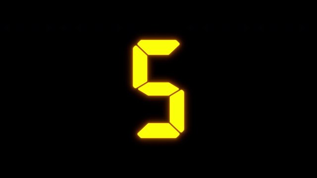 Countdown. 10 seconds. Two counters. Orange and red. The numbers glow radiate. Alpha channel. 4K.