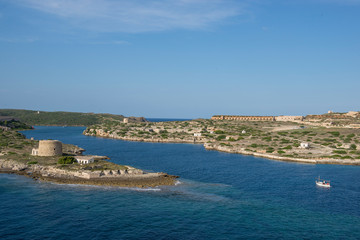 Fototapeta na wymiar Mahon / Spain 28.09.2015.Panoramic View of the Mola Fortress, Mahon