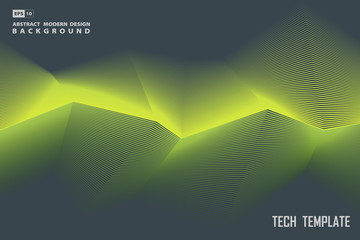 Abstract line design of futuristic green artwork modern template background. illustration vector eps10