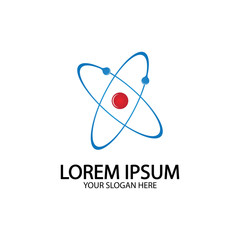 Atom Icon. Science sign. Atom logo. Atomic symbol. Nuclear icon. Electrons and protons. Atom, icon, proton, vector, electron, quantum, ellipse, medicine, abstract, atomic, biology