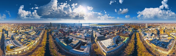 city of Düsseldorf downtown 360° airpano