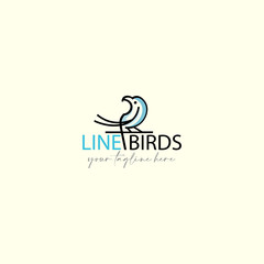 vector graphic Bird design logo with warm colors