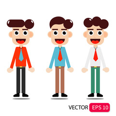 vector graphic flat design young businessman character