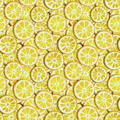 Lemon juicy bright fruit seamless pattern. Design for wallpaper, background, fabric, textile, cafe, restaurant, resort, exotic, packaging.