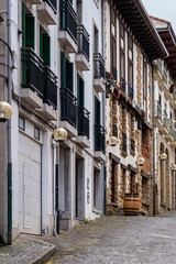 Fototapeta premium Street with houses and architecture of Basque Country, Spain