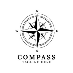 Illustration compass logo design template