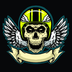 skull helmet with wings
