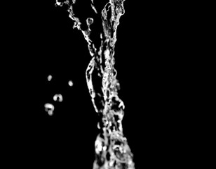 Water Splash On The Black background