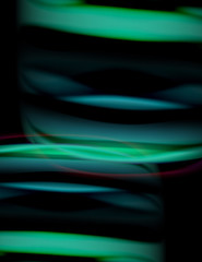 Silk smooth lines on black, liquid fluid color waves. Vector Illustration